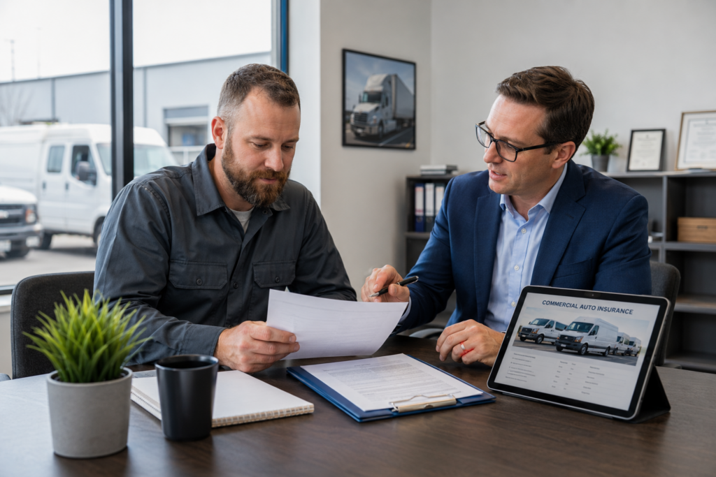commercial auto insurance agent with buisenss owner